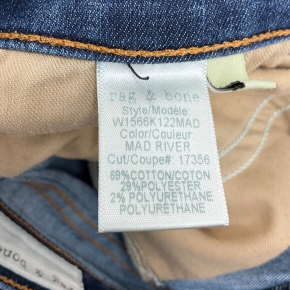 Rag & Bone Jeans Women 27 Blue Fringe Skinny Denim Boho Stretch USA VTG - Picture 5 of 13